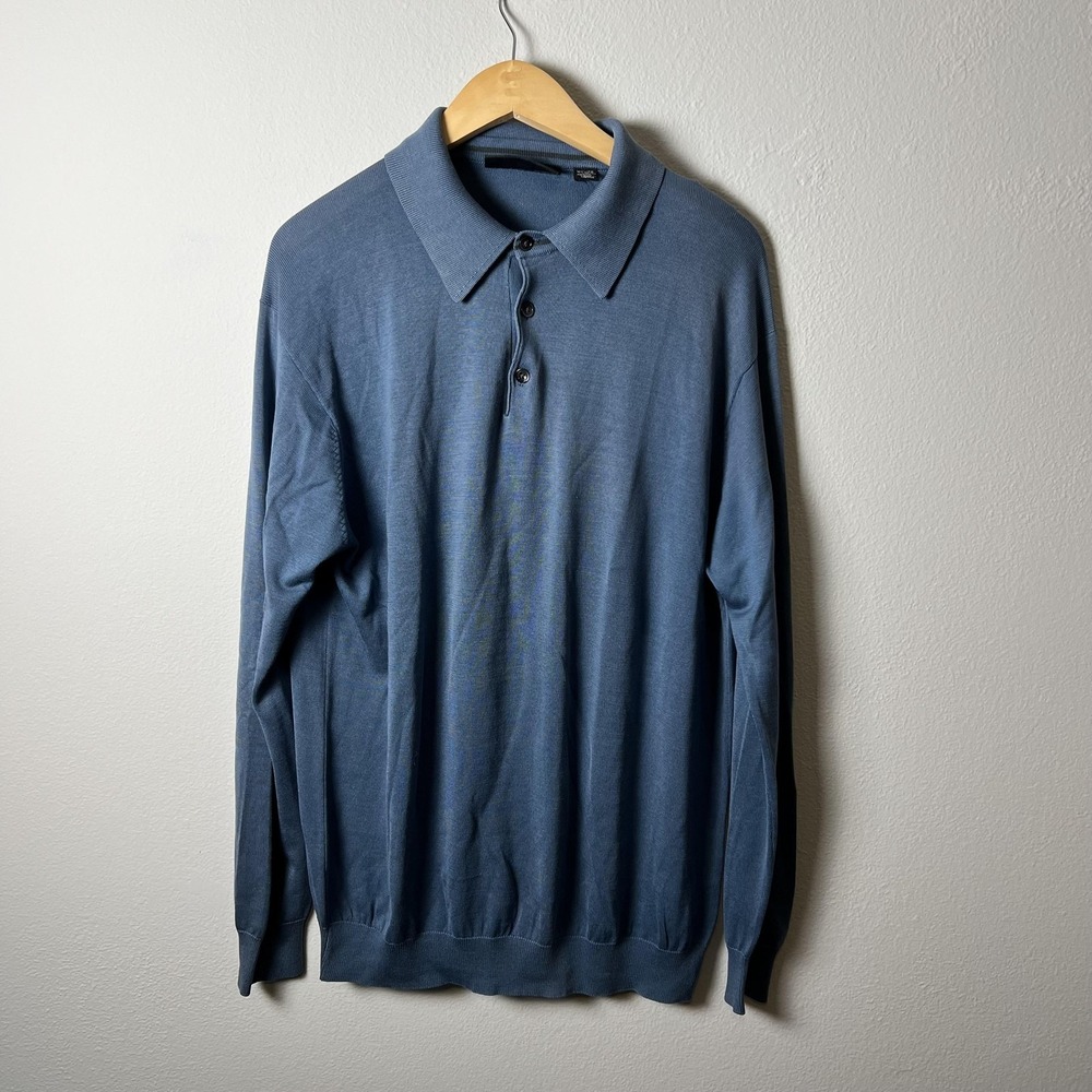 Greg Norman Sweater Mens XL Silk Blend Lightweight Pullover Polo Shirt Golf Casu